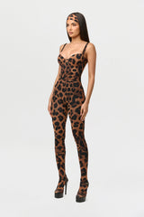 Naked Print Open Back Jumpsuit