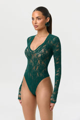 Stretch Lace V-Neck Bodysuit