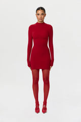 Naked Mock Neck Mini Dress