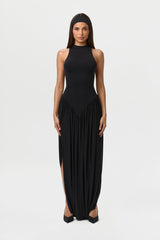 Naked Sleeveless Draped Midi Dress