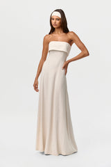 Linen Tube Maxi Dress