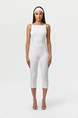 Smooth Open Back Capri Jumpsuit