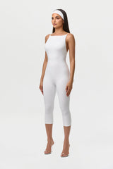 Smooth Open Back Capri Jumpsuit
