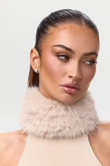 Naked Stirrup Jumpsuit with Fur Collar