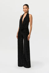 Burnout Halter Open Back Jumpsuit