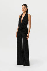 Burnout Halter Open Back Jumpsuit