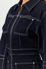 Denim Zip Up Romper