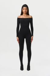 Naked Off-Shoulder Closed Toe Jumpsuit