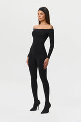 Naked Off-Shoulder Closed Toe Jumpsuit