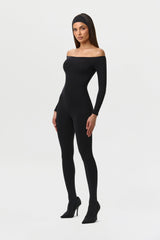 Naked Off-Shoulder Closed Toe Jumpsuit