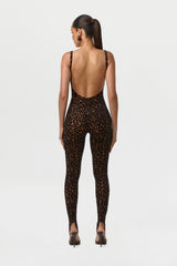 Burnout Print Open Back Jumpsuit