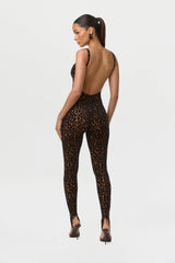 Burnout Print Open Back Jumpsuit