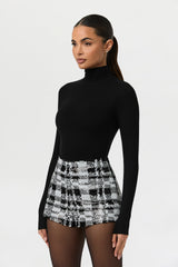 Sequin Plaid Hot Pants