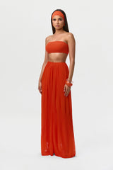 Chiffon Pleated Wide Leg Pants