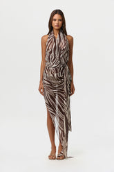 Chiffon Print Asymmetrical Skirt