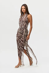 Chiffon Print Asymmetrical Skirt