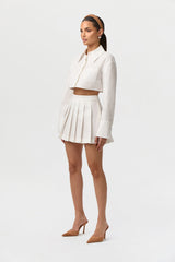Shirting Pleated Mini Skirt