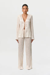 Satin Plissé Pant