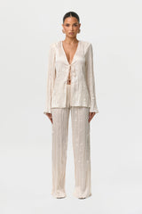 Satin Plissé Pant