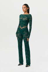 Stretch Lace Straight Leg Pants