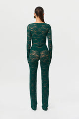 Stretch Lace Straight Leg Pants
