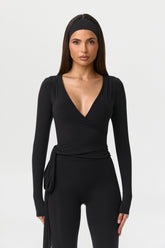 Naked Wrap V-Neck Top