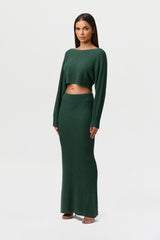 Ribbed Knit Maxi Skirt