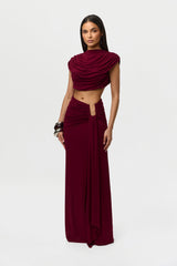 Smooth Draped Wired Maxi Skirt