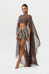 Linen Print Mini Skirt