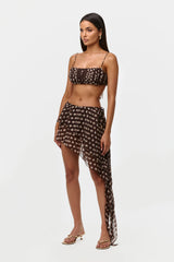 Chiffon Print Mini Skirt