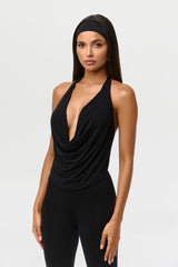 Naked Cowl Drape Halter Top