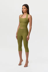 Knit Scallop Capri Leggings