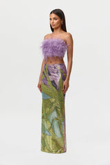 Sequin Print Maxi Skirt