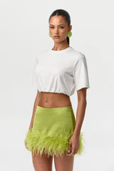 Cotton Crew Crop Top Shirt