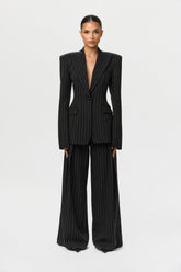 Suiting Pinstripe Wide-Leg Pant