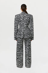 Suiting Zebra Jacquard Wide-Leg Pant