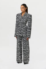 Suiting Zebra Jacquard Wide-Leg Pant