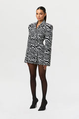 Suiting Zebra Jacquard Mini Skirt