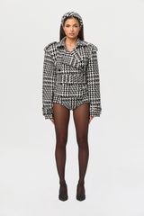 Jacquard Houndstooth Micro Shorts