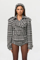 Jacquard Houndstooth Micro Shorts