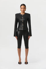 Vegan Leather Capri Leggings