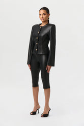 Vegan Leather Capri Leggings