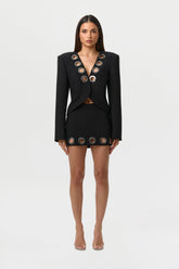 Ponte Grommet Mini Skirt