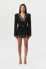 Ponte Grommet Mini Skirt