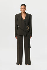 Suiting Pleated Wide-Leg Pants