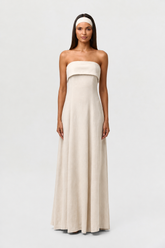 Linen Tube Maxi Dress