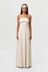 Linen Tube Maxi Dress