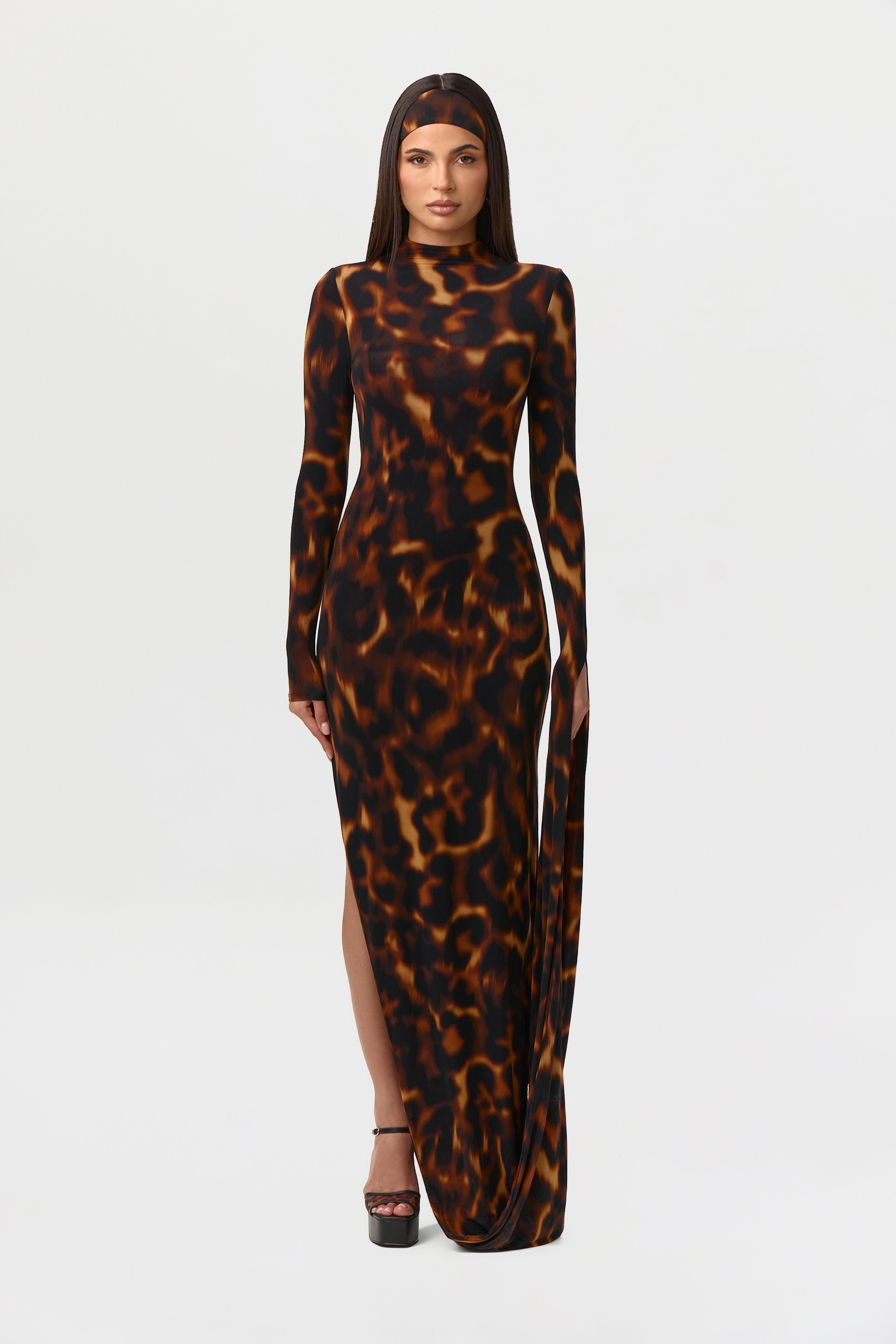 Bare Body Sleeve Drape Maxi Dress