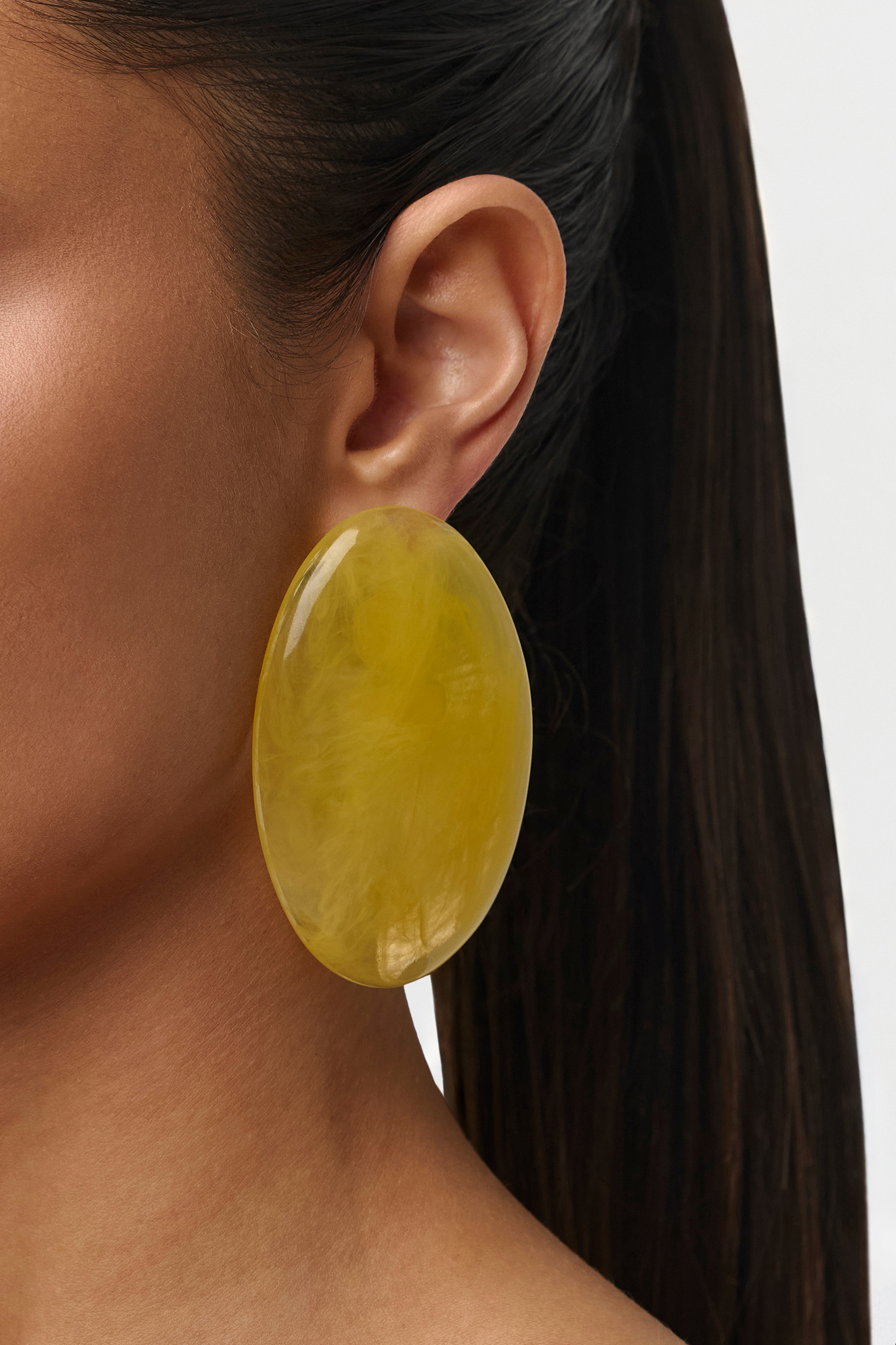 Resin Oval Earrings
