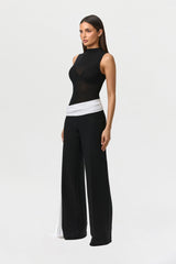 Suiting Contrast Straight Leg Pant